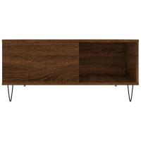 Produktbild för Soffbord brun ek 80x80x36,5 cm konstruerat trä