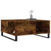 Produktbild för Soffbord rökfärgad ek 80x80x36,5 cm konstruerat trä