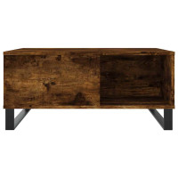 Produktbild för Soffbord rökfärgad ek 80x80x36,5 cm konstruerat trä