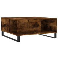 Produktbild för Soffbord rökfärgad ek 80x80x36,5 cm konstruerat trä