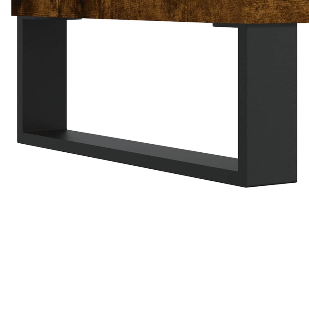 Produktbild för Soffbord rökfärgad ek 80x80x36,5 cm konstruerat trä