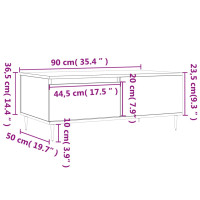 Produktbild för Soffbord sonoma-ek 90x50x36,5 cm konstruerat trä