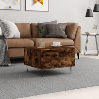 Produktbild för Soffbord rökfärgad ek 55x55x36,5 cm konstruerat trä