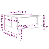 Produktbild för Soffbord vit högglans 80x80x36,5 cm konstruerat trä