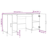 Produktbild för Skrivbord brun ek 140x50x75 cm konstruerat trä