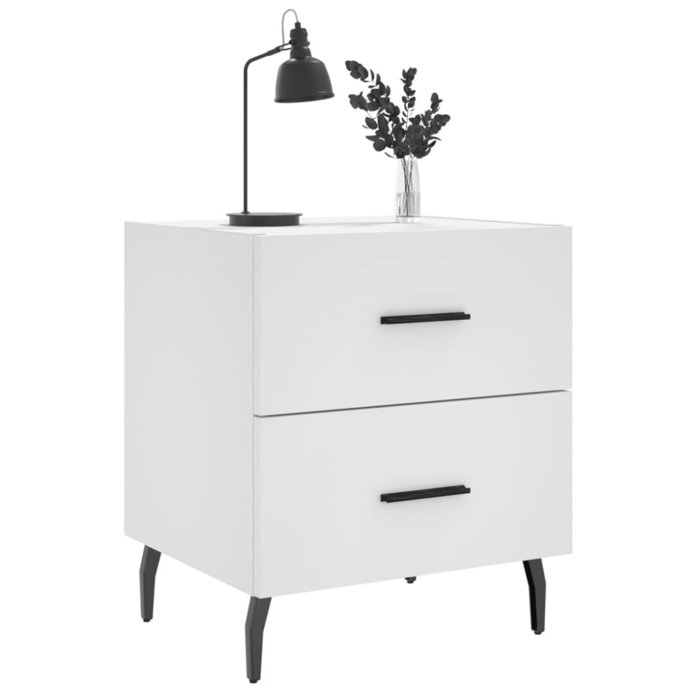 Produktbild för Sängbord 2 st vit 40x35x47,5 cm konstruerat trä