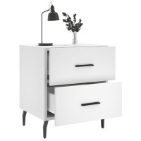Produktbild för Sängbord 2 st vit 40x35x47,5 cm konstruerat trä