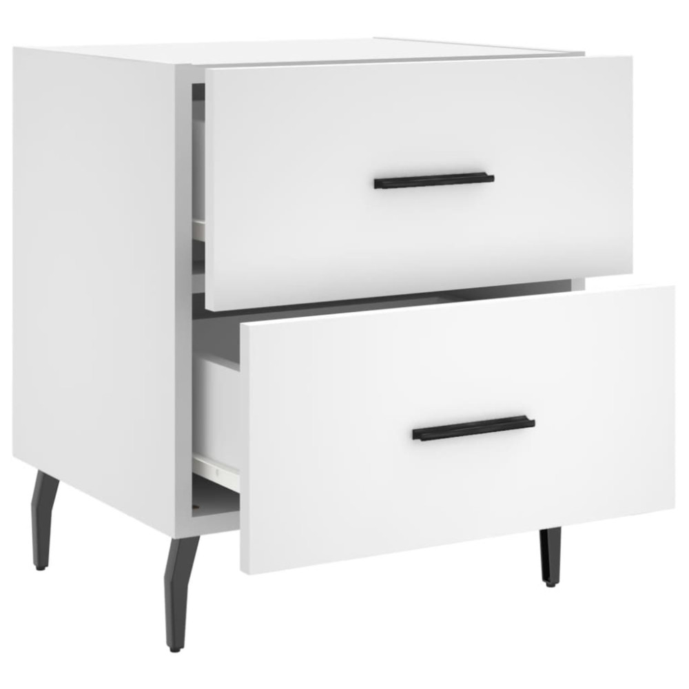 Produktbild för Sängbord 2 st vit 40x35x47,5 cm konstruerat trä