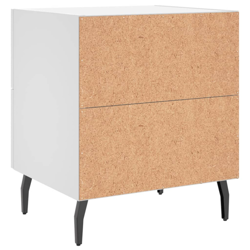 Produktbild för Sängbord 2 st vit 40x35x47,5 cm konstruerat trä