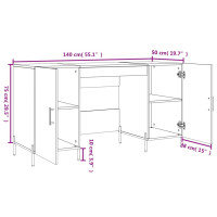 Produktbild för Skrivbord betonggrå 140x50x75 cm konstruerat trä