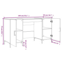 Produktbild för Skrivbord vit högglans 140x50x75 cm konstruerat trä