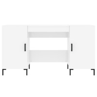 Produktbild för Skrivbord vit högglans 140x50x75 cm konstruerat trä