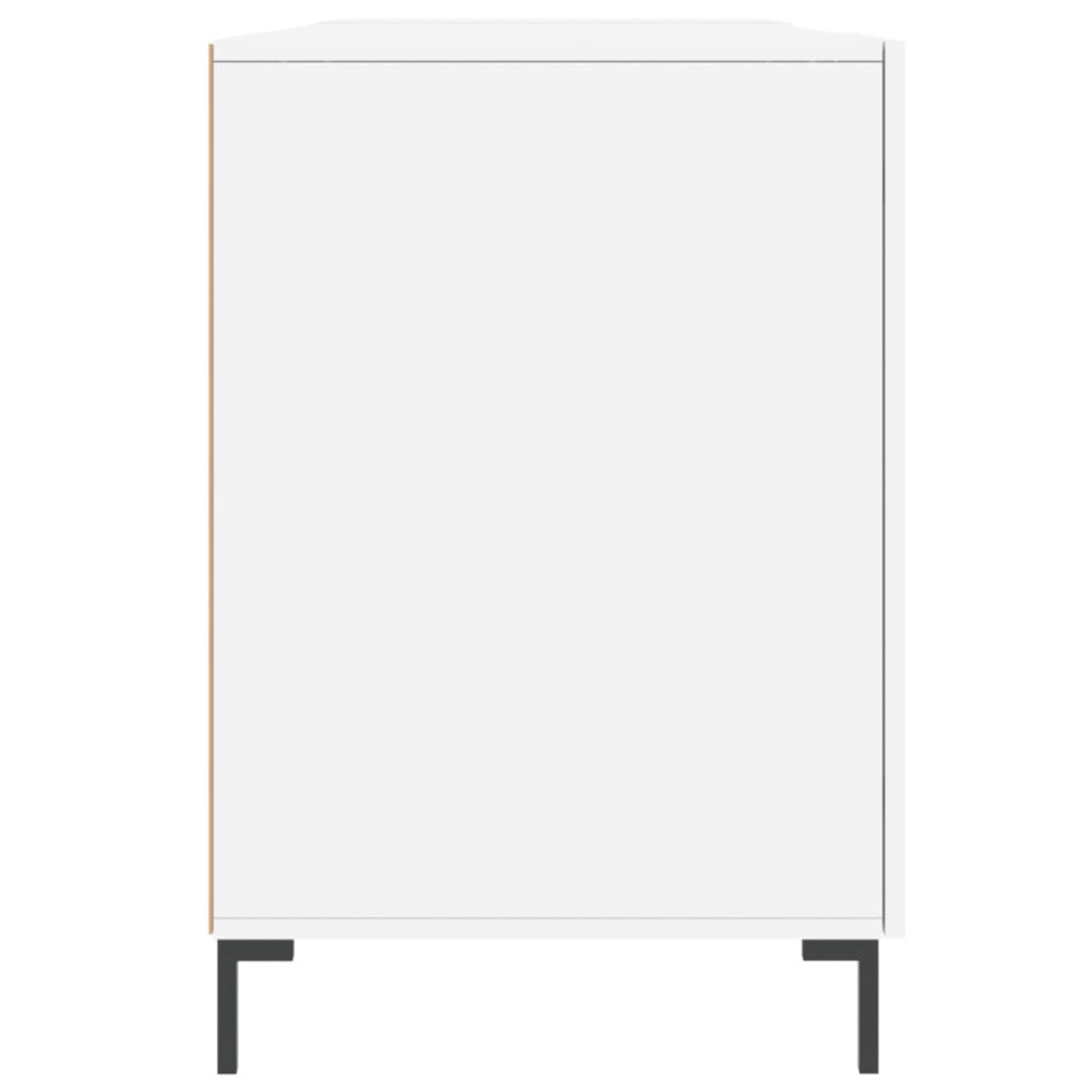 Produktbild för Skrivbord vit högglans 140x50x75 cm konstruerat trä