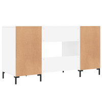 Produktbild för Skrivbord vit högglans 140x50x75 cm konstruerat trä
