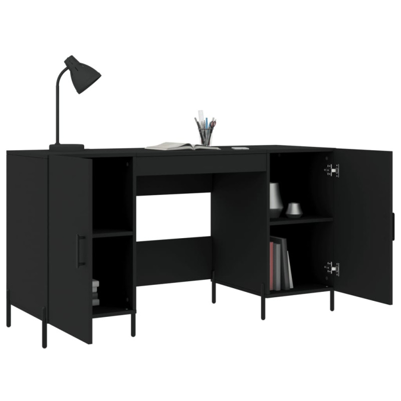 Produktbild för Skrivbord svart 140x50x75 cm konstruerat trä