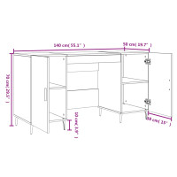 Produktbild för Skrivbord vit 140x50x75 cm konstruerat trä