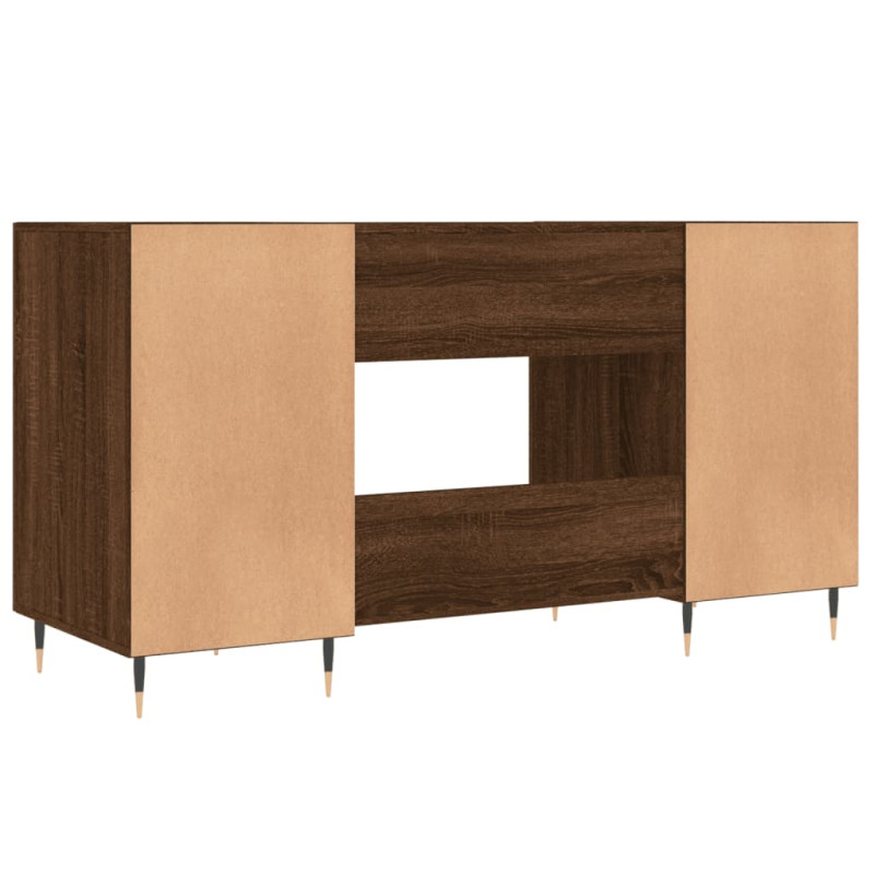 Produktbild för Skrivbord brun ek 140x50x75 cm konstruerat trä