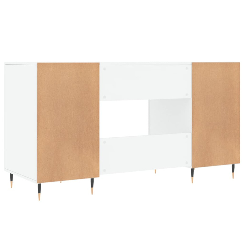 Produktbild för Skrivbord vit högglans 140x50x75 cm konstruerat trä