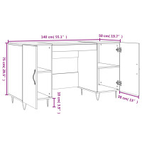 Produktbild för Skrivbord vit 140x50x75 cm konstruerat trä