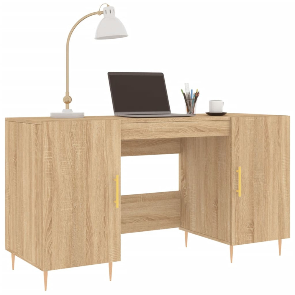 Produktbild för Skrivbord sonoma-ek 140x50x75 cm konstruerat trä