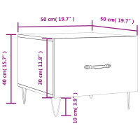 Produktbild för Soffbord brun ek 50x50x40 cm konstruerat trä
