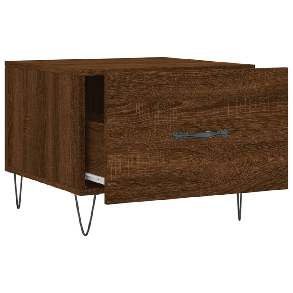 Produktbild för Soffbord brun ek 50x50x40 cm konstruerat trä