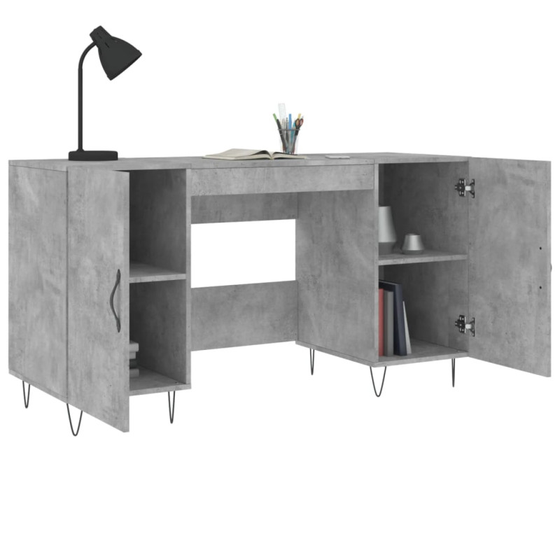 Produktbild för Skrivbord betonggrå 140x50x75 cm konstruerat trä