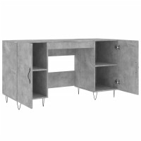 Miniatyr av produktbild för Skrivbord betonggrå 140x50x75 cm konstruerat trä