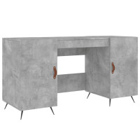 Miniatyr av produktbild för Skrivbord betonggrå 140x50x75 cm konstruerat trä