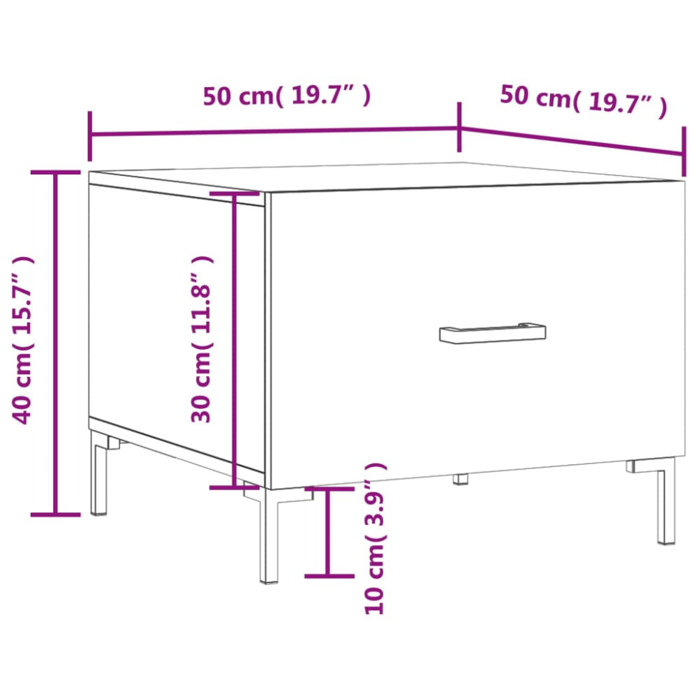 Produktbild för Soffbord svart 50x50x40 cm konstruerat trä