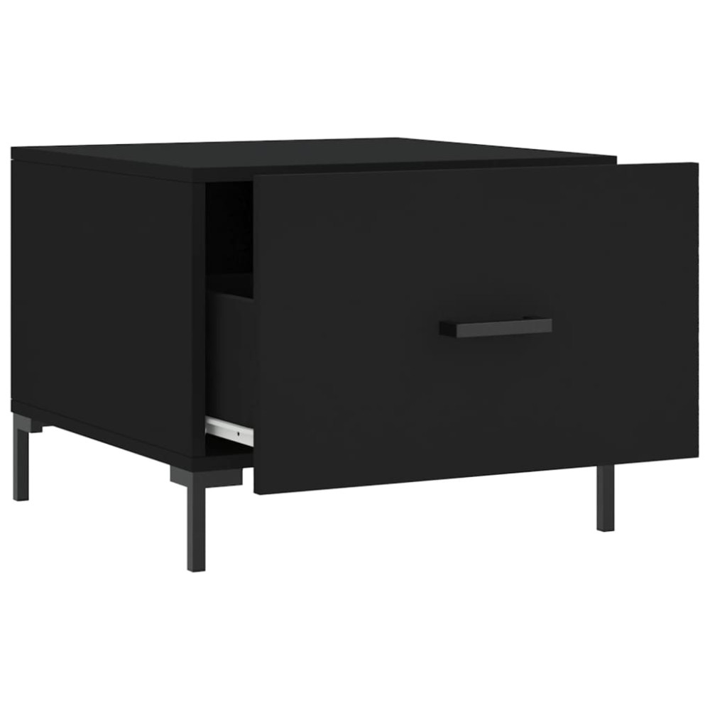 Produktbild för Soffbord svart 50x50x40 cm konstruerat trä