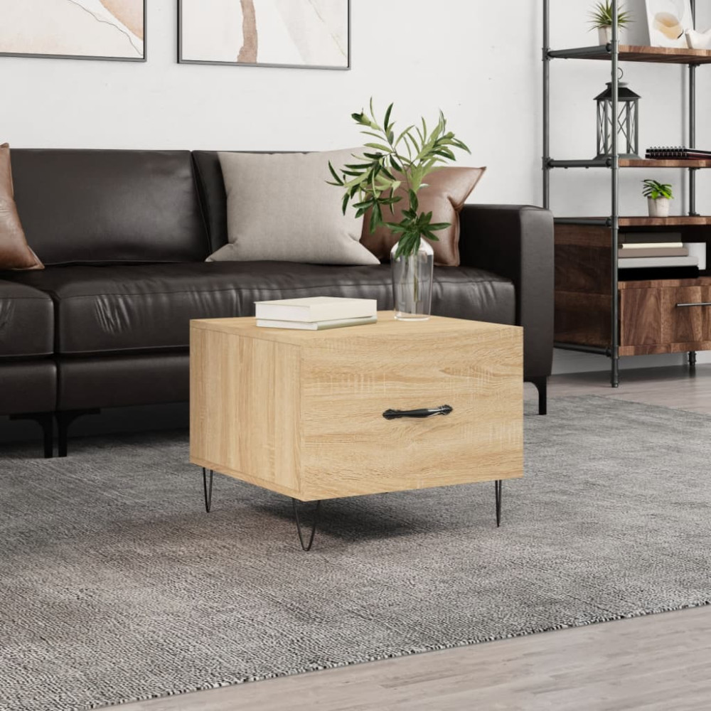 Produktbild för Soffbord sonoma-ek 50x50x40 cm konstruerat trä