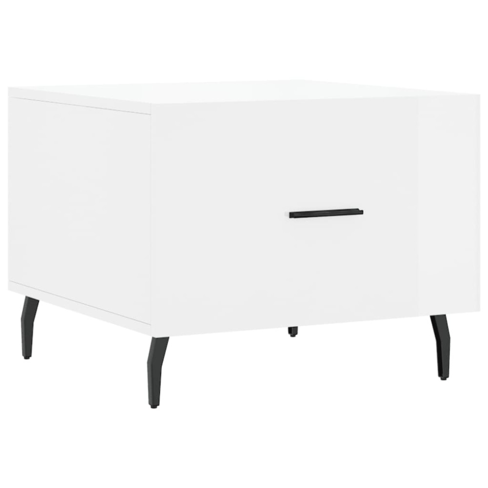 Produktbild för Soffbord vit högglans 50x50x40 cm konstruerat trä