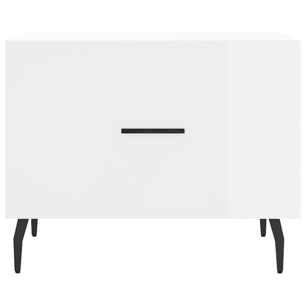 Produktbild för Soffbord vit högglans 50x50x40 cm konstruerat trä