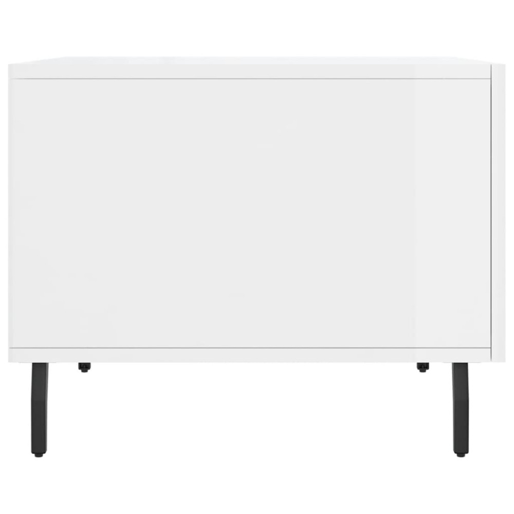 Produktbild för Soffbord vit högglans 50x50x40 cm konstruerat trä