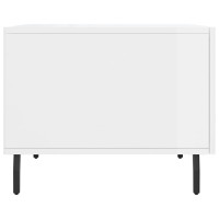 Produktbild för Soffbord vit högglans 50x50x40 cm konstruerat trä