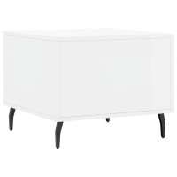 Produktbild för Soffbord vit högglans 50x50x40 cm konstruerat trä