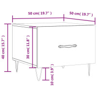 Produktbild för Soffbord vit högglans 50x50x40 cm konstruerat trä
