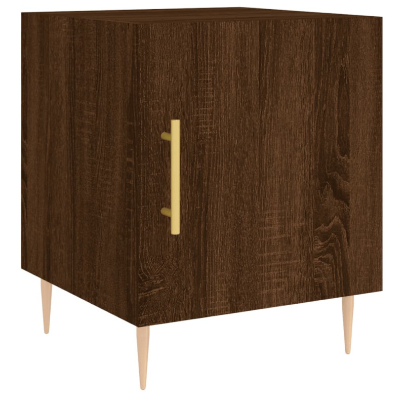 Produktbild för Sängbord brun ek 40x40x50 cm konstruerat trä