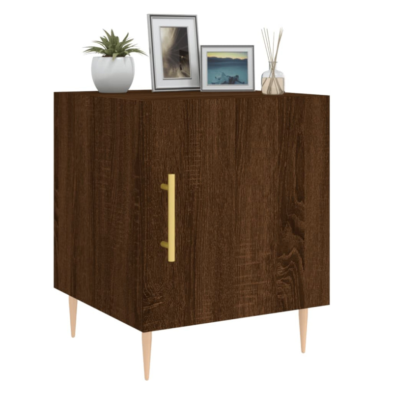 Produktbild för Sängbord brun ek 40x40x50 cm konstruerat trä