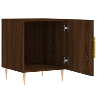 Miniatyr av produktbild för Sängbord brun ek 40x40x50 cm konstruerat trä