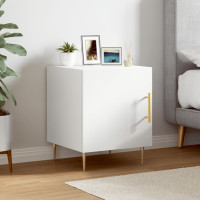 Miniatyr av produktbild för Sängbord vit 40x40x50 cm konstruerat trä