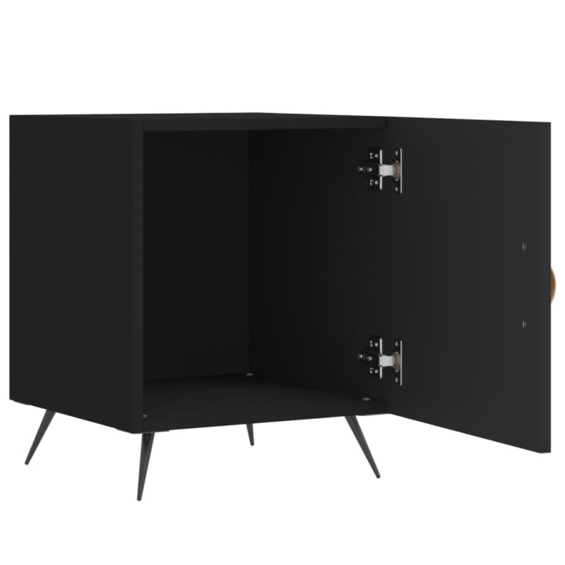 Produktbild för Sängbord svart 40x40x50 cm konstruerat trä