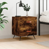 Miniatyr av produktbild för Sängbord rökfärgad ek 40x35x47,5 cm konstruerat trä