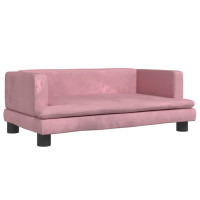 Produktbild för Barnsoffa rosa 80x45x30 cm sammet