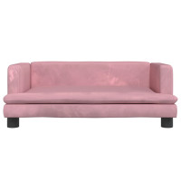 Produktbild för Barnsoffa rosa 80x45x30 cm sammet