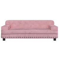 Produktbild för Barnsoffa rosa 90x53x30 cm sammet