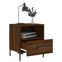 Miniatyr av produktbild för Sängbord 2 st brun ek 40x35x47,5 cm konstruerat trä