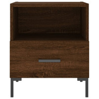 Miniatyr av produktbild för Sängbord 2 st brun ek 40x35x47,5 cm konstruerat trä