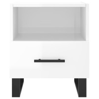 Miniatyr av produktbild för Sängbord 2 st vit högglans 40x35x47,5 cm konstruerat trä